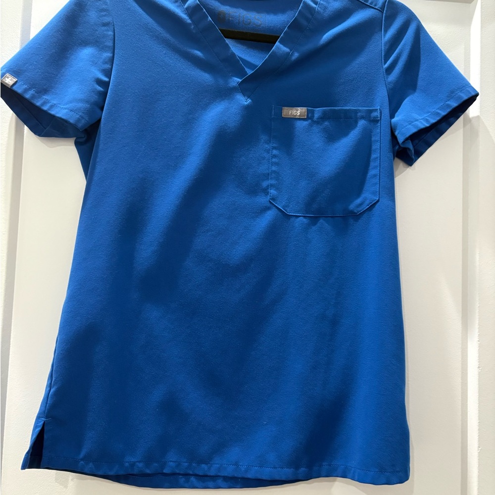 Figs Blue Scrub Top XXS